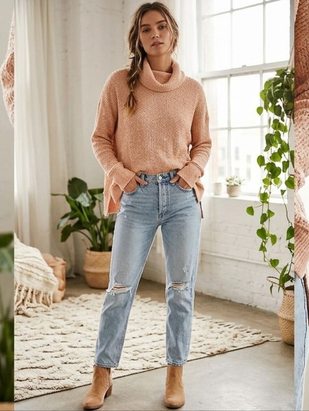 126. Free People Cowl Neck Oversized Sweater